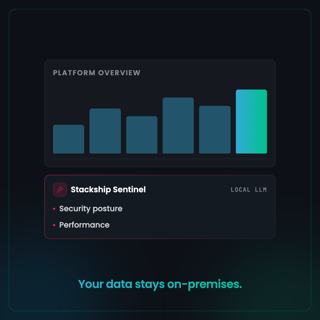 Stackship Sentinel showing insights and recommendations